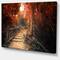 Designart - Stairway Through Red Fall Forest - Landscape Photography Canvas Print